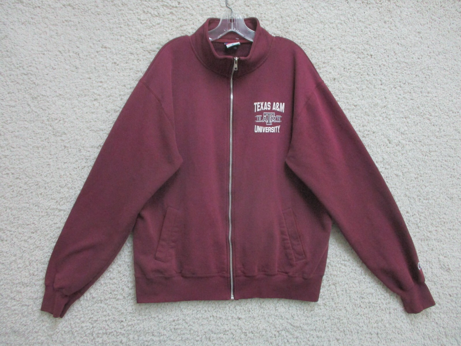 Champion A&M Aggies Sweater Extra Large Adult Red Full Zip Pockets NCAA Mens XL