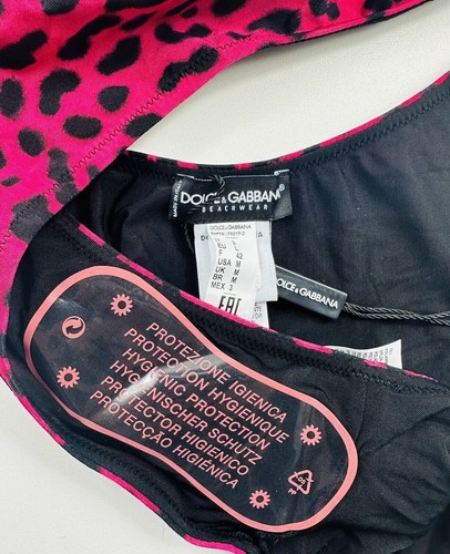 DOLCE & GABBANA Pink Black Leopard Bikini Swimwear Beachwear Swimsuit 3IT UK10 M - Picture 5 of 5
