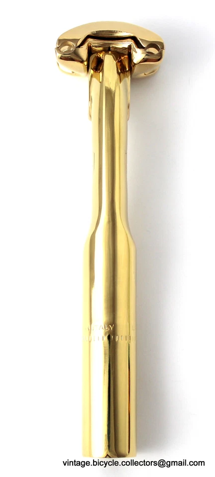 Tija de sillín Campagnolo AERO chapada en oro 26,8 bicicleta de carreras vintage de lujo hecha en Italia Foto 4 de 4