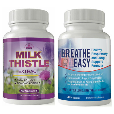 Milk Thistle Seed Extract Liver Detox Breathe Easy Respiratory Health Supplement