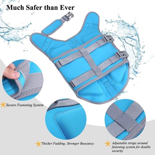 Vivaglory Ripstop Dog Life Vest Jacket XS Safety BLUE Reflective Adjustable NWT - Picture 7 of 7