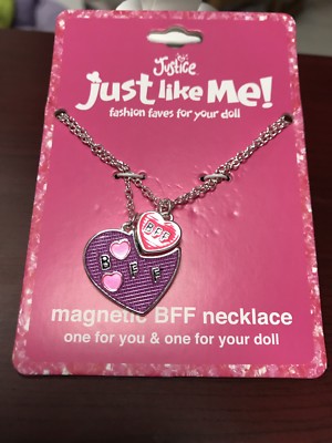 JUSTICE  JUST LIKE ME  BFF HEARTS MAGNETIC FOR YOU & YOUR DOLL SUPER CUTE!!