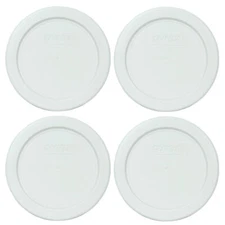 Pyrex 7202-PC White Plastic Replacement Storage Lid Cover (4-Pack)