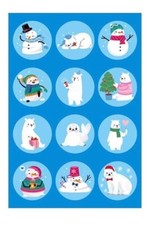 WINTER THEME STICKERS Snowman Snow Seal Polar Bear Cocoa Holiday Snowflake 7.5x5