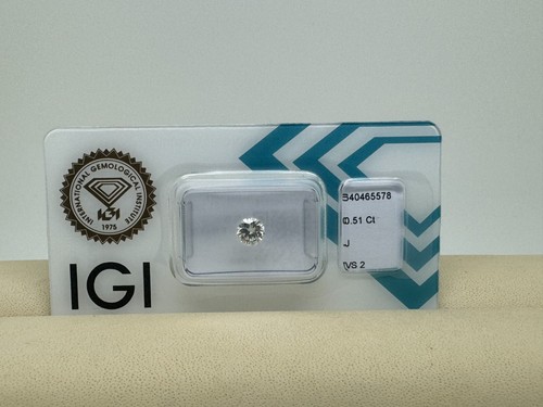 DIAMANT 0.51ct Brillant VS2 Top Crystal (J) IGI Zertifikat - Bild 1 von 2