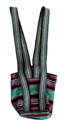 Artesanias Pinzon Backpack Bag Multicolor Boho Woven Baja Travel Vacation Mexico - Picture 9 of 12