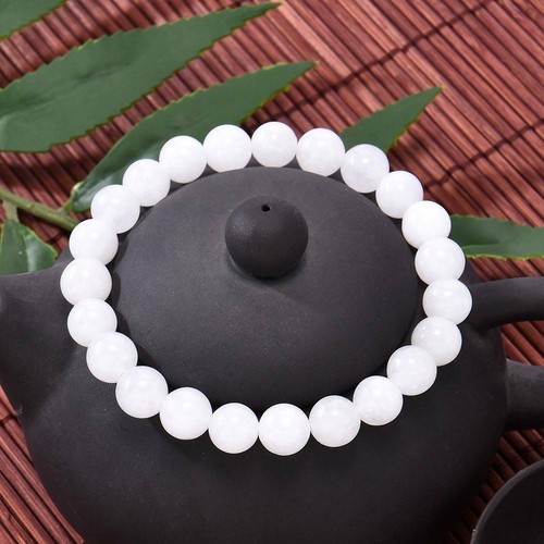 Reiki Healing Crystal Natural Selenite Bracelet Gemstone 8mm Beads Stone Pray - Picture 10 of 12