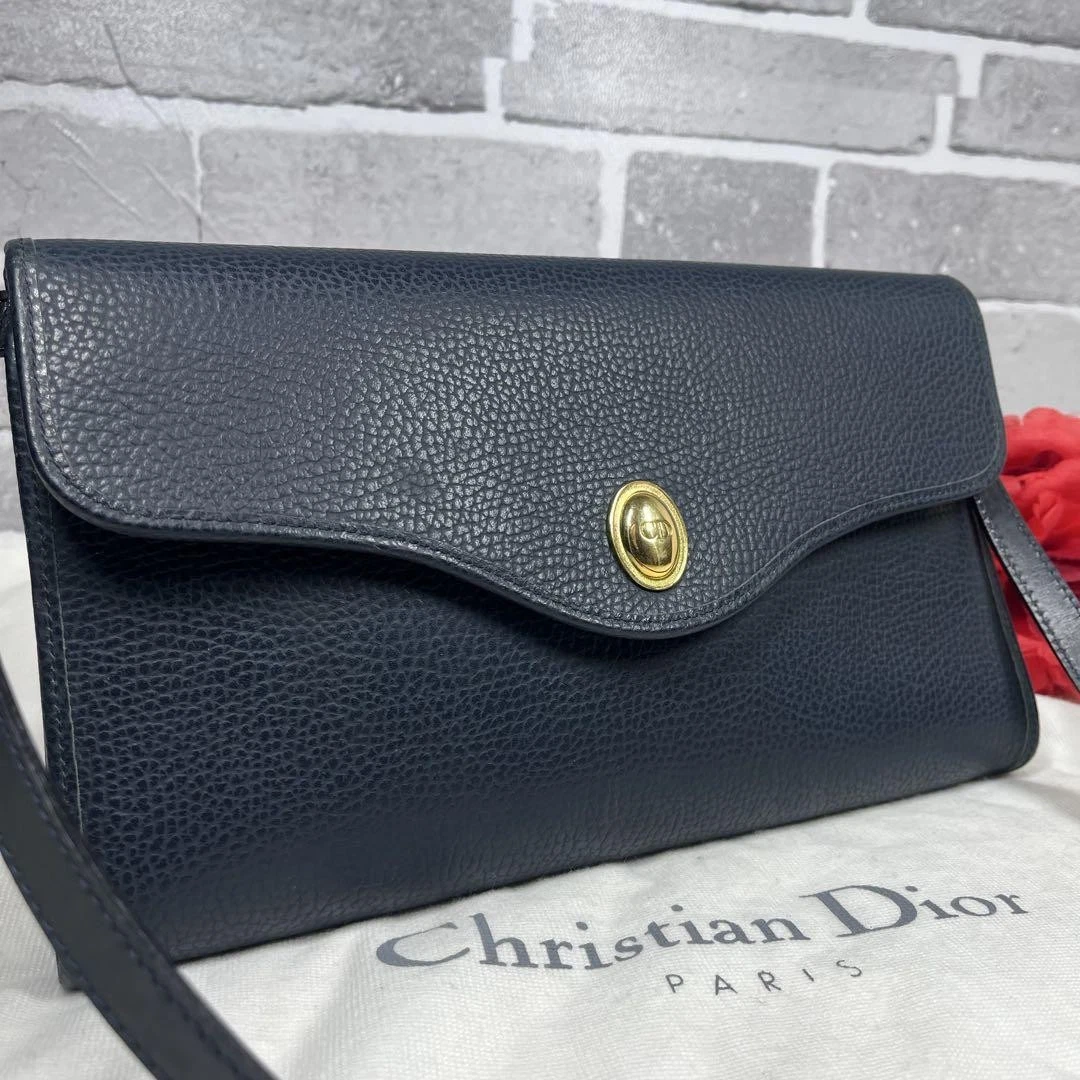 Sac bandoulière cuir Dior authentique marine moyen femme France 117624