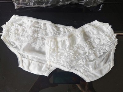 2 Baby Zier Slips, Grösse 92, mit Rüschen, weiß, ungetragen, Neckermann, 1990er