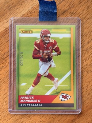 2021 Panini NFL Sticker & Card Collection Patrick Mahomes II Light Green /75 NM