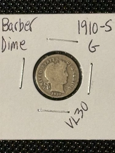 1910-S Barber Dime  G