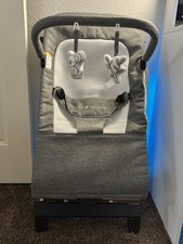 Baby Delight Portable Foldable Infant Bouncer Gray with Toy Bar  Carry Bag