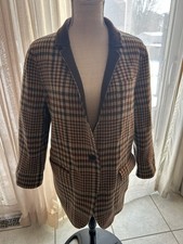J.Crew Preppy Plaid Jacket Blazer Chocolate Tweed Schoolboy Size 12 Italian