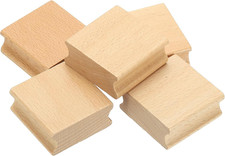 45x45mm Blank Wood Rubber Stamp Mounts, 5Pcs Wooden Rubber Stamp Handle Hard Woo