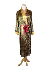 Victoria's Secret Size S Satin Robe Black Gold *Missing Tie