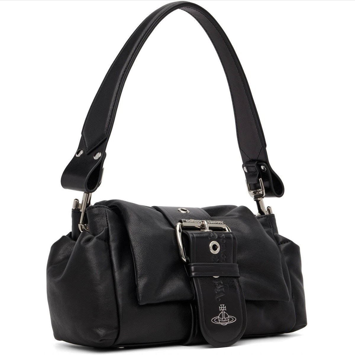 Vivienne Westwood Hazel Treasure Handbag Leather Black outlet New 