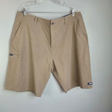 AFTCO Shorts Mens Sz 38 Cloudburst Fishing Shorts 8" Khaki Performance Logo
