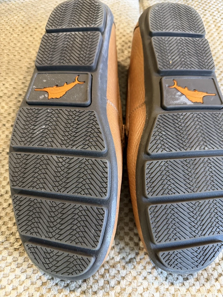 Mocasines de conducción Tommy Bahama Nassau venecianos de cuero tostado talla 10,5D Foto 4 de 4