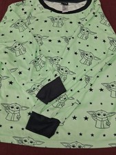 Star Wars Baby Yoda Pajamas Youth Medium 8/10 Green Black Sleepwear Kids