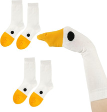 2 Pairs Funny Goose Socks Novelty Animal Cotton Crew Socks for Men Women Gifts