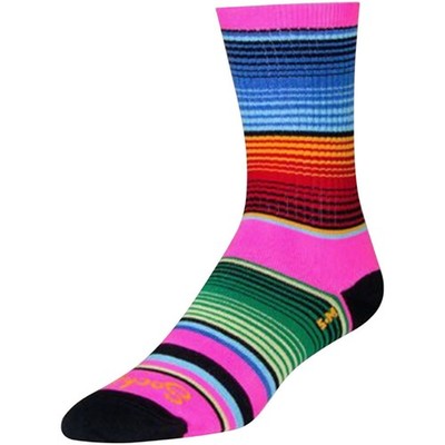 SockGuy Crew Siesta Socks - 6 inch, Pink/Multi-Color, Large/X-Large CRSIESTA L