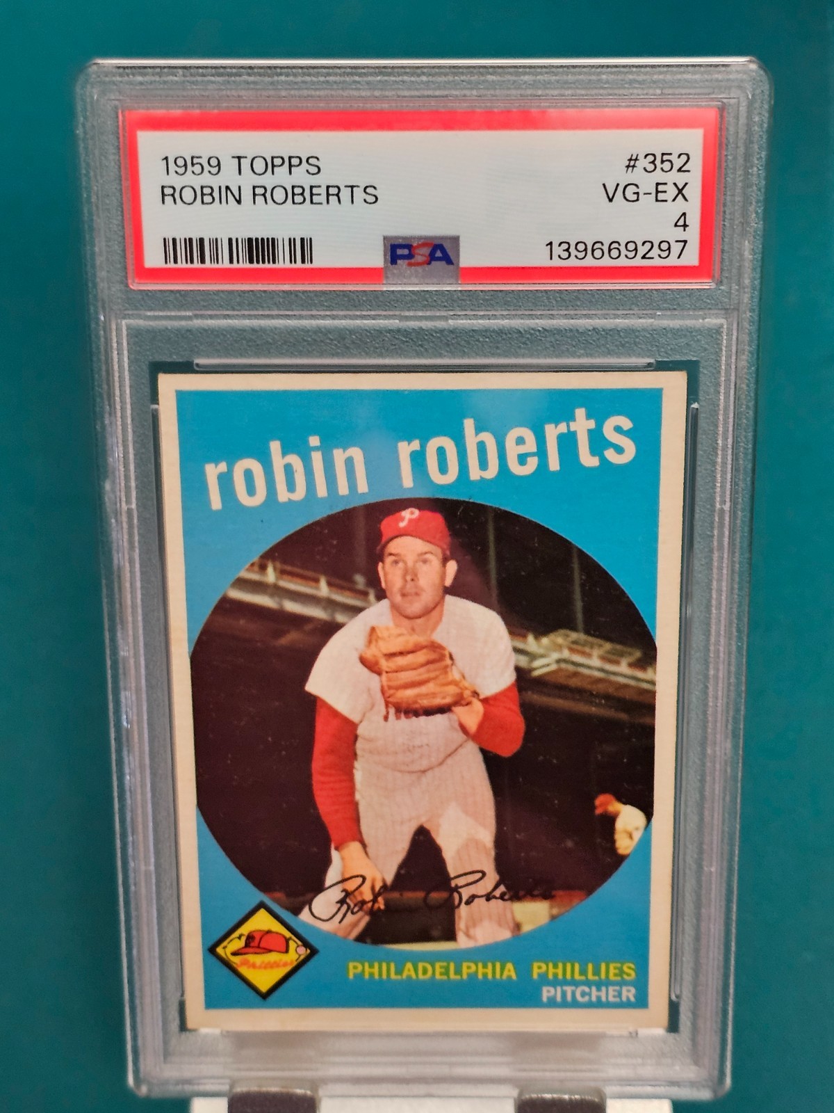 🔥 1959 Topps Robin Roberts #352 PSA 4 VG-EX Phillies HOF Pitcher ⚾