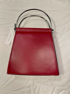 Topshop Red Trapezium Removable Strap Shoulder Cross Strap Purse Clutch Fun