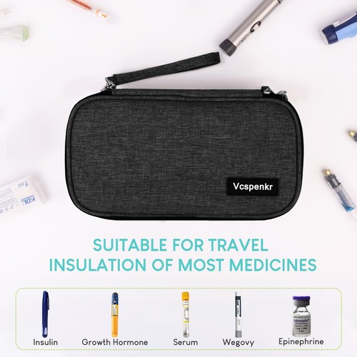 Insulin Cooler Travel Case, Diabetic Medicine Carrying Bag with 2 * 200g Ice ... - Picture 7 of 7