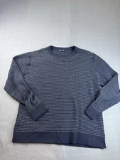 Smartwool Mens Crew Neck Sweater Blue Medium Merino Wool Blend Knit