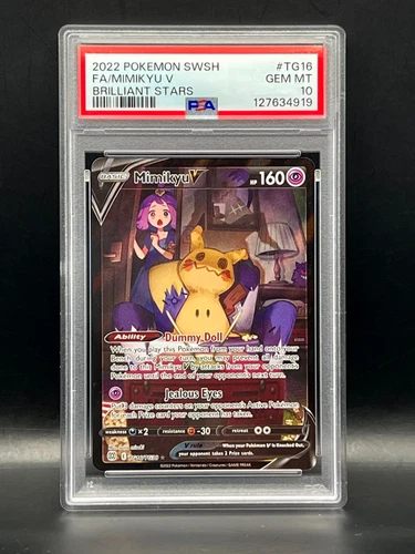MIMIKYU V #TG16 FULL ART ULTRA RARE -2022 Pokémon SWSH BRILLIANT STARS - PSA 10