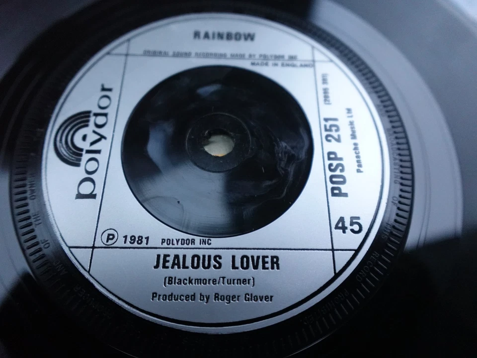 Rainbow CAN'T HAPPEN HERE / JEALOUS LOVER  1981  7" P/S PLAYS MINT HEAR - Image 3 of 4