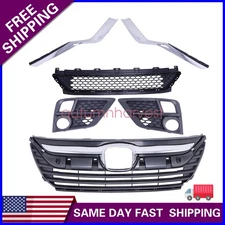 Front Bumper Grille and Fog Lamp Cover Set Fit Honda Odyssey 2018-2020