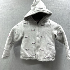 Janie and Jack Sweatshirt Hoodie Embroidered Dog Kids 5T Quilted READ