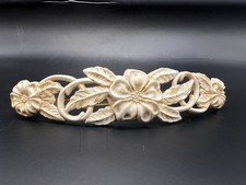 Antique Hair Barrette Celluloid Hand Carved Hair Clasp Floral Design Large  