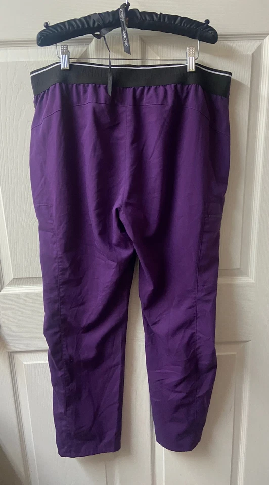 Greys Anatomy Scubs Pants PullOn Front Tie Unisex XL Purple Straight Leg Stretch - Image 3 of 3