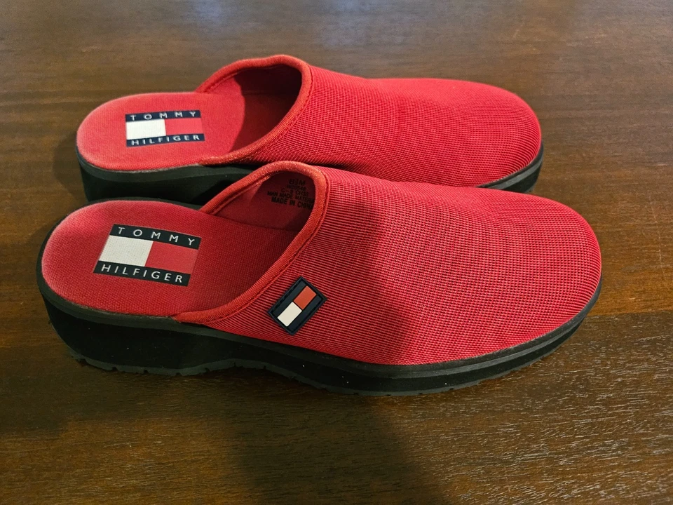 Sandalias sin cordones Tommy Hilfiger vintage Y2K preppy tacón grueso para mujer talla 8 1/2” Foto 4 de 4