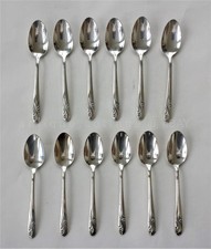 HOLMES EDWARDS INLAID silverplate ROMANCE flatware 12 TEA DESSERT SPOONS