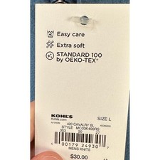 Croft Barrow Sweatshirt Pullover Mens Large Blue Quarter Zip Long Sleeve NEW