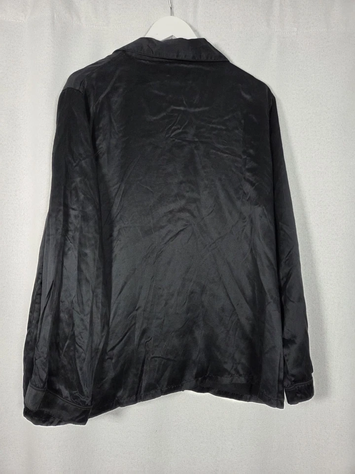 Top de pijama negro con botones 100 % seda morera Eileen Fisher para mujer M Foto 2 de 4