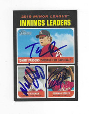 Signed TOMMY PARSONS DOMINGO ROBLES NOLAN KINGHAM 2020 Heritage Card #192 w/COA