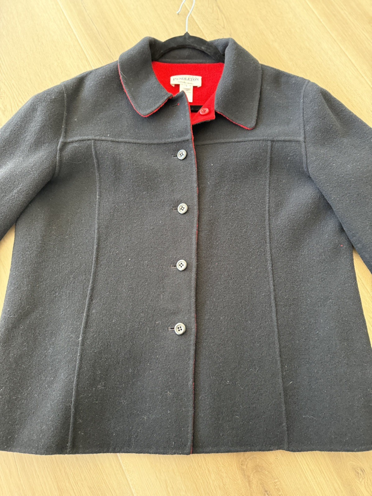 Pendleton Reversible Wool Jacket Black Red Women’… - image 7