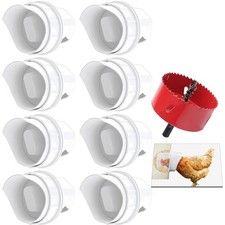 DIY Chicken Feeder Ports Rain Proof Gravity Feed Kits for Buckets, Bins, Trou...