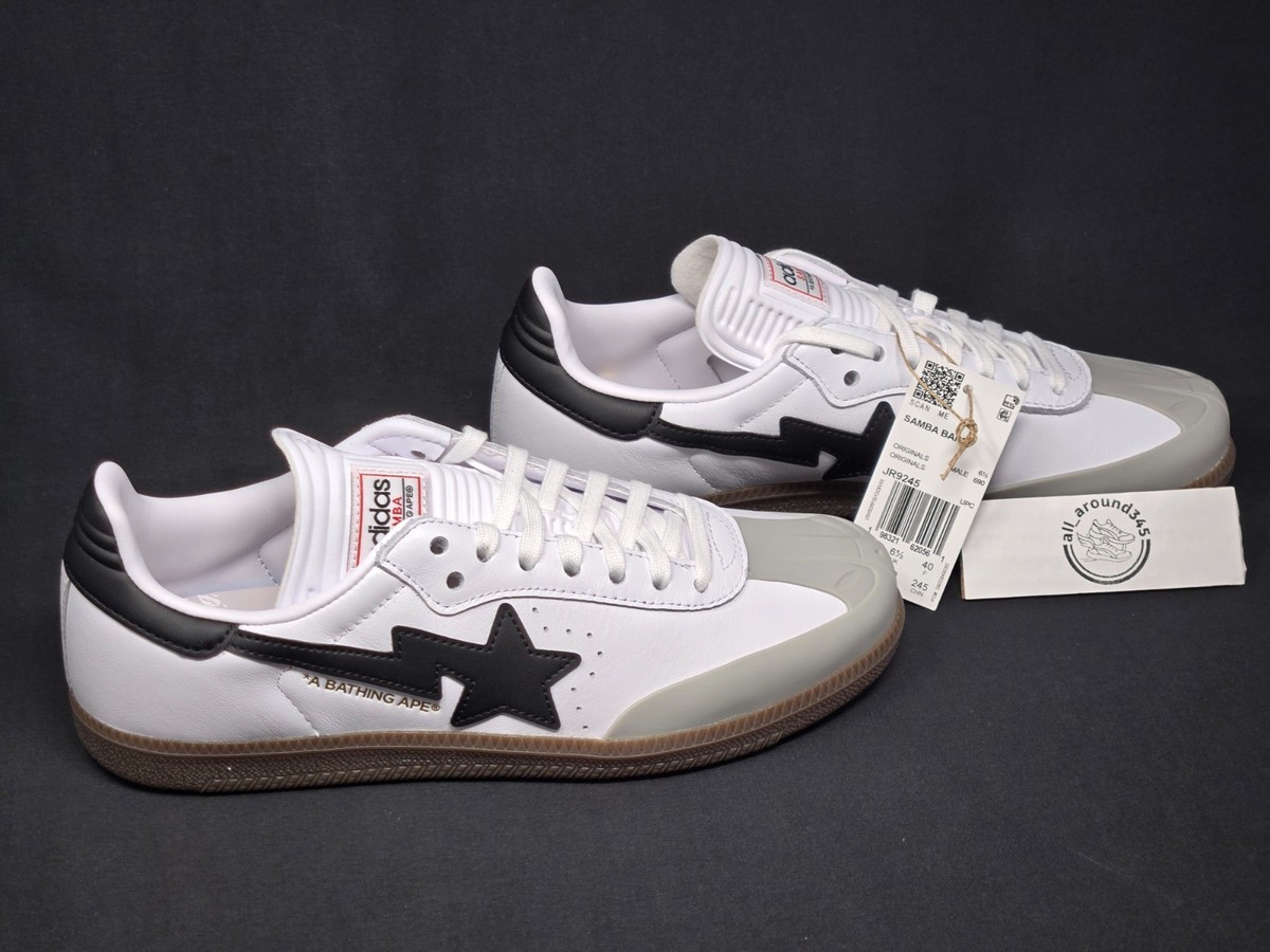 Adidas Bape X Samba White Black Gum Men's Multi Size's Shoes
