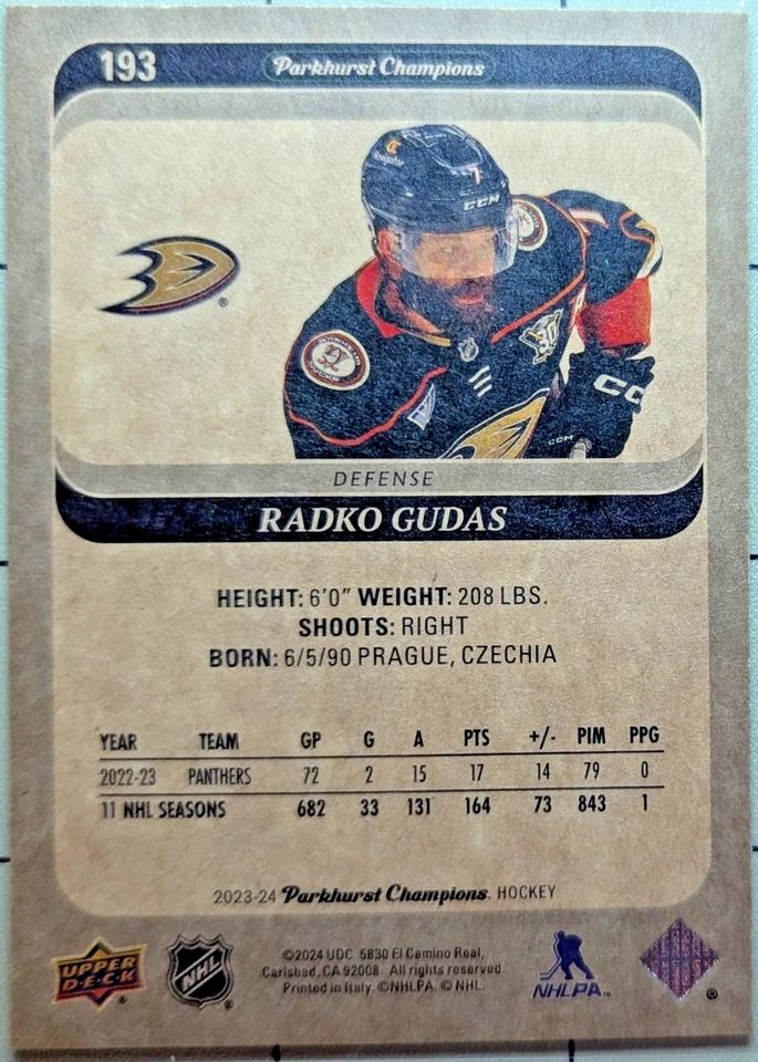 2023-24 Parkhurst Champions #193 Radko Gudas - Image 2 of 2
