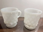 vintage anchor hocking milk glass mugs -set Of 2