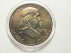 1960 Franklin Half Dollar, nice details, toning