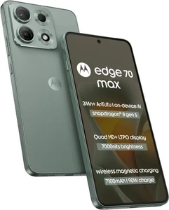 Motorola Edge 70 Max 5G | 256GB | 12GB RAM | Version mondiale grise déverrouillée E-Sim