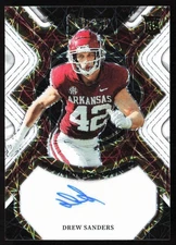 2023 Select White Lazer Autographs Drew Sanders Rookie Auto 08/49 Denver Broncos