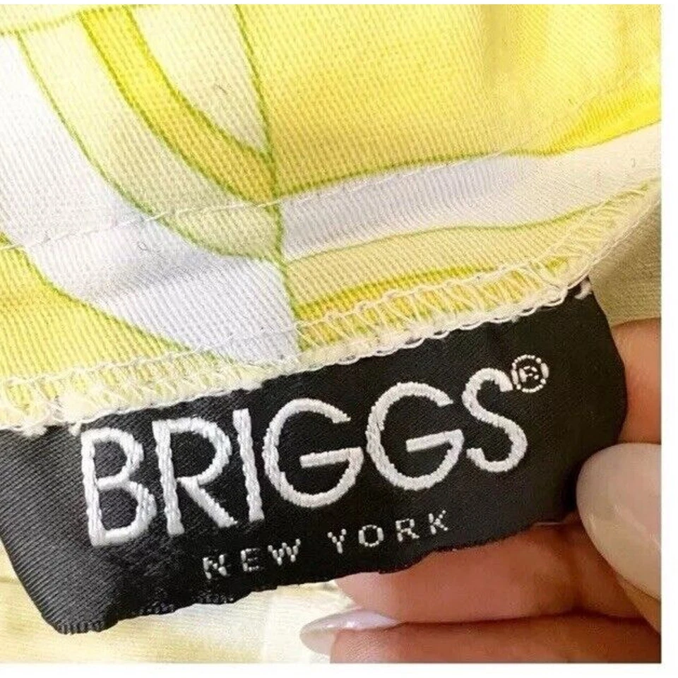 Pantalones Capri Vintage Briggs Años 70 Estampado Funky Cintura Alta Talla 6 Amarillo Verde Foto 4 de 4