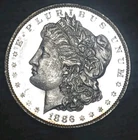 1886 Morgan Silver Dollar Brilliant Uncirculated Cameo With Mirrors
